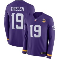 Men's Minnesota Vikings #19 Adam Thielen Purple Team Color Men's Stitched NFL Limited Therma Long Sleeve Jersey
