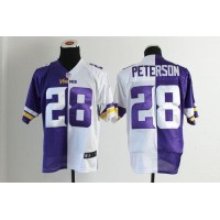 Nike Minnesota Vikings #28 Adrian Peterson Purple/White Men's Stitched NFL Elite Split Jersey