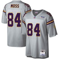 Minnesota Minnesota Vikings #84 Randy Moss Mitchell & Ness NFL 100 Retired Player Platinum Jersey