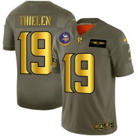 Minnesota Minnesota Vikings #19 Adam Thielen NFL Men's Nike Olive Gold 2019 Salute to Service Limited Jersey