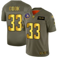 Minnesota Minnesota Vikings #33 Dalvin Cook NFL Men's Nike Olive Gold 2019 Salute to Service Limited Jersey