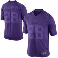 Nike Minnesota Vikings #28 Adrian Peterson Purple Men's Stitched NFL Drenched Limited Jersey