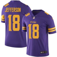 Nike Minnesota Vikings #18 Justin Jefferson Purple Men's Stitched NFL Limited Rush Jersey