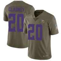 Nike Minnesota Vikings #20 Jeff Gladney Olive Men's Stitched NFL Limited 2017 Salute To Service Jersey