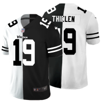 Minnesota Minnesota Vikings #19 Adam Thielen Men's Black V White Peace Split Nike Vapor Untouchable Limited NFL Jersey