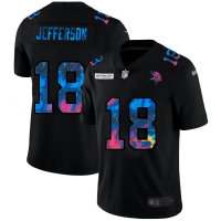 Minnesota Minnesota Vikings #18 Justin Jefferson Men's Nike Multi-Color Black 2020 NFL Crucial Catch Vapor Untouchable Limited Jersey