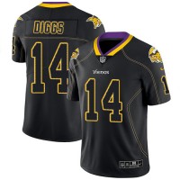 Nike Minnesota Vikings #14 Stefon Diggs Lights Out Black Men's Stitched NFL Limited Rush Jersey