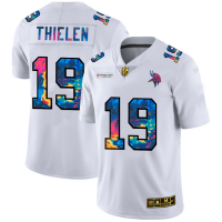 Minnesota Minnesota Vikings #19 Adam Thielen Men's White Nike Multi-Color 2020 NFL Crucial Catch Limited NFL Jersey