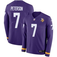 Nike Minnesota Vikings #7 Patrick Peterson Purple Team Color Men's Stitched NFL Limited Therma Long Sleeve Jersey