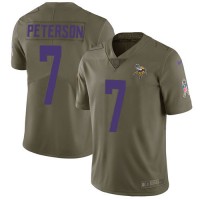 Nike Minnesota Vikings #7 Patrick Peterson Olive Men's Stitched NFL Limited 2017 Salute To Service Jersey