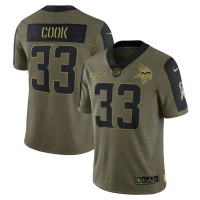 Minnesota Minnesota Vikings #33 Dalvin Cook Olive Nike 2021 Salute To Service Limited Player Jersey