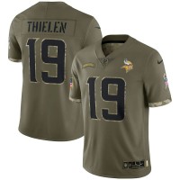 Minnesota Minnesota Vikings #19 Adam Thielen Nike Men's 2022 Salute To Service Limited Jersey - Olive