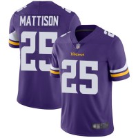 Nike Minnesota Vikings #25 Alexander Mattison Purple Team Color Men's Stitched NFL Vapor Untouchable Limited Jersey