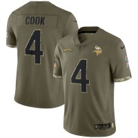 Minnesota Minnesota Vikings #4 Dalvin Cook Nike Men's 2022 Salute To Service Limited Jersey - Olive