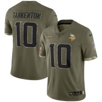 Minnesota Minnesota Vikings #10 Fran Tarkenton Nike Men's 2022 Salute To Service Limited Jersey - Olive