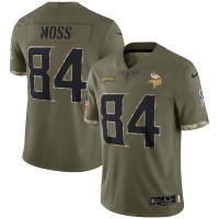 Minnesota Minnesota Vikings #84 Randy Moss Nike Men's 2022 Salute To Service Limited Jersey - Olive