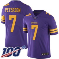 Nike Minnesota Vikings #7 Patrick Peterson Purple Men's Stitched NFL Limited Rush 100th Season Jersey