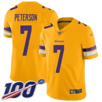 Nike Minnesota Vikings #7 Patrick Peterson Gold Men's Stitched NFL Limited Inverted Legend 100th Season Jersey