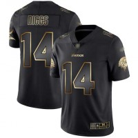 Nike Minnesota Vikings #14 Stefon Diggs Black/Gold Men's Stitched NFL Vapor Untouchable Limited Jersey