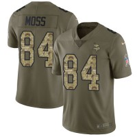 Nike Minnesota Vikings #84 Randy Moss Olive/Camo Men's Stitched NFL Limited 2017 Salute To Service Jersey