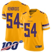 Nike Minnesota Vikings #54 Eric Kendricks Gold Men's Stitched NFL Limited Inverted Legend 100th Season Jersey