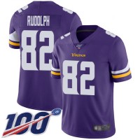 Nike Minnesota Vikings #82 Kyle Rudolph Purple Team Color Men's Stitched NFL 100th Season Vapor Limited Jersey