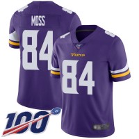 Nike Minnesota Vikings #84 Randy Moss Purple Team Color Men's Stitched NFL 100th Season Vapor Limited Jersey