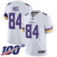 Nike Minnesota Vikings #84 Randy Moss White Men's Stitched NFL 100th Season Vapor Limited Jersey