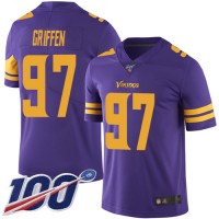 Nike Minnesota Vikings #97 Everson Griffen Purple Men's Stitched NFL Limited Rush 100th Season Jersey