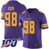 Nike Minnesota Vikings #98 Linval Joseph Purple Men's Stitched NFL Limited Rush 100th Season Jersey