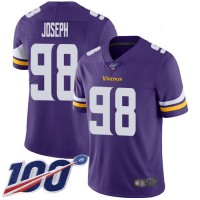 Nike Minnesota Vikings #98 Linval Joseph Purple Team Color Men's Stitched NFL 100th Season Vapor Limited Jersey