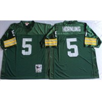 Mitchell And Ness 1966 Green Bay Packers #5 Paul Hornung Green Throwback Stitched NFL Jersey