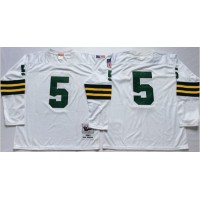 Mitchell And Ness 1961 Green Bay Packers #5 Paul Hornung White Throwback Stitched NFL Jersey