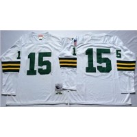 Mitchell And Ness 1969 Green Bay Packers #15 Bart Starr White Throwback Stitched NFL Jersey