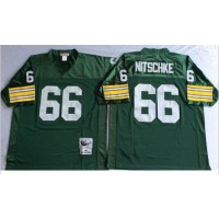 Mitchell And Ness 1966 Green Bay Packers #66 Ray Nitschke Green Throwback Stitched NFL Jersey