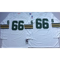 Mitchell And Ness 1969 Green Bay Packers #66 Ray Nitschke White Throwback Stitched NFL Jersey