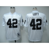 Mitchell & Ness Las Vegas Raiders #42 Ronnie Lott White Stitched Throwback NFL Jersey
