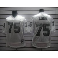 Mitchell and Ness Las Vegas Raiders #75 Howie Long White Silver No. Stitched NFL Jersey