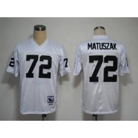 Mitchell and Ness Las Vegas Raiders #72 John Matuszak White Stitched NFL Jersey