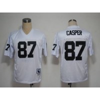 Mitchell And Ness Las Vegas Raiders #87 Dave Casper White Throwback Stitched NFL Jersey
