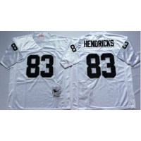 Mitchell And Ness Las Vegas Raiders #83 Ted Hendricks White Throwback Stitched NFL Jersey