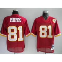 Mitchell and Ness Nike Washington Commanders #81 Art Monk Stitched Red 50TH Anniversary NFL Jersey