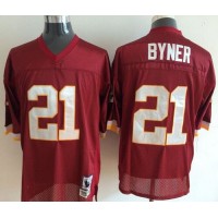 Mitchell And Ness Nike Washington Commanders #21 Earnest Byner Red Throwback Stitched NFL Jersey