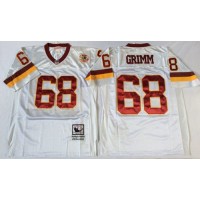 Mitchell And Ness Nike Washington Commanders #68 Russ Grimm White Throwback Stitched NFL Jersey