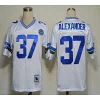 Mitchell And Ness Seattle Seahawks #37 Shaun Alexander White Stitched Throwback NFL Jersey