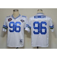 Mitchell And Ness Hall of Fame 2012 Seattle Seahawks #96 Cortez Kennedy White Stitched Throwback NFL Jersey