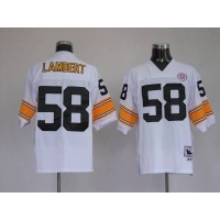Mitchell & Ness Pittsburgh Steelers #58 Jack Lambert White Stitched Throwback NFL Jersey