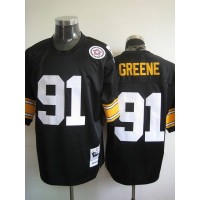 Mitchell And Ness Pittsburgh Steelers #91 Kevin Greene Black Stitched Throwback NFL Jersey
