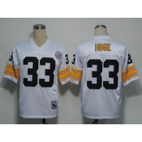 Mitchell and Ness Pittsburgh Steelers #33 Merril Hoge White Stitched NFL Jersey