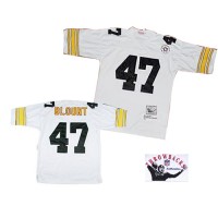 Mitchell and Ness Pittsburgh Steelers #47 Mel Blount White Stitched Throwback NFL Jersey